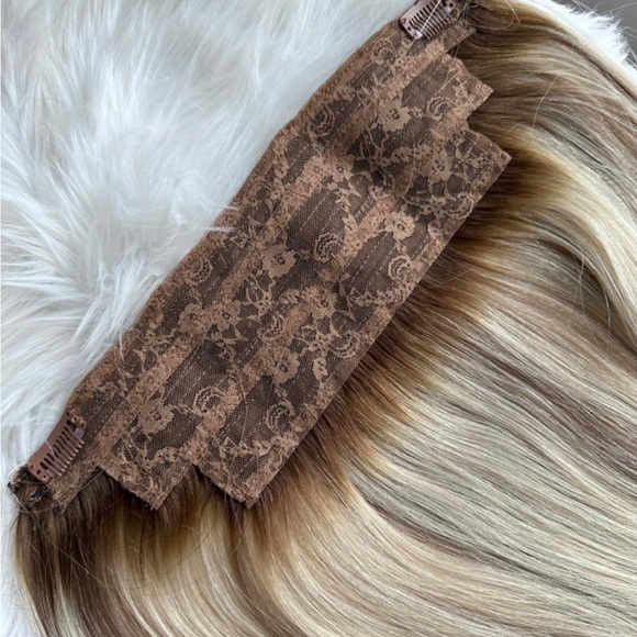 HALO HUMAN HAIR SUPER LONG! Platinum Blonde, NEW - Picture 3 of 8